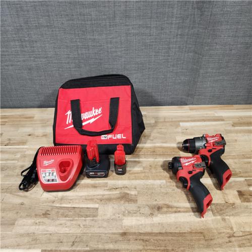 HOUSTON LOCATION - AS-IS (APPEARS LIKE NEW) Milwaukee FUEL 12-Volt Lithium-Ion Brushless Cordless Hammer Drill and Impact Driver Combo Kit