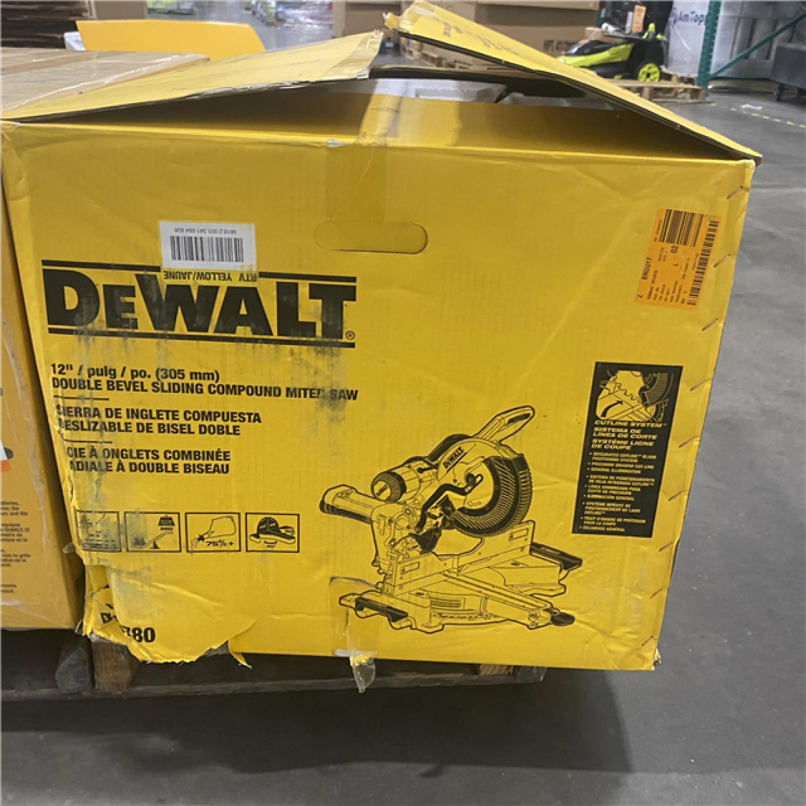 As-Is- DEWALT 15 Amp Corded 12 in. Double Bevel Sliding Compound Miter Saw