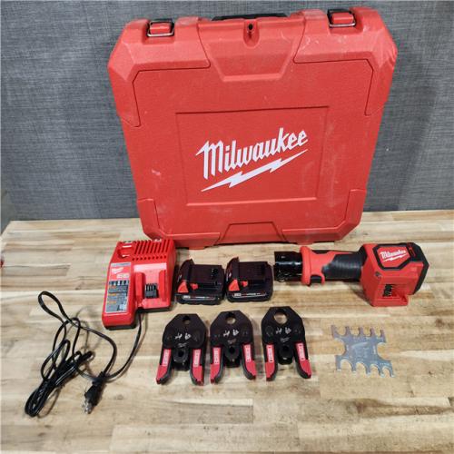 HOUSTON LOCATION - AS - IS Milwaukee 18V Lithium-Ion Cordless Short Throw Press Tool with 3 PEX Crimp Jaws Kit