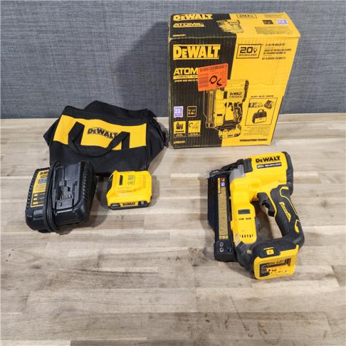 HOUSTON LOCATION - AS-IS DEWALT ATOMIC 20V MAX Lithium Ion Cordless 23 Gauge Pin Nailer Kit with 2.0Ah Battery and Charger
