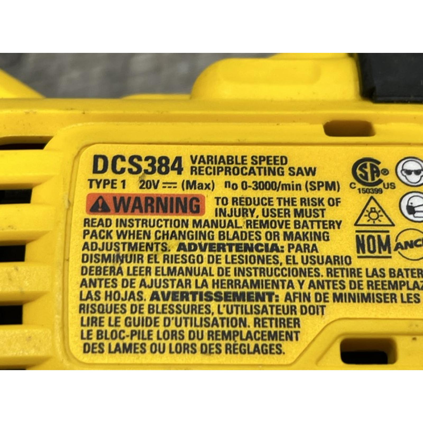 AS-IS DEWALT 20-Volt XR Cordless Reciprocating Saw (Tool Only)