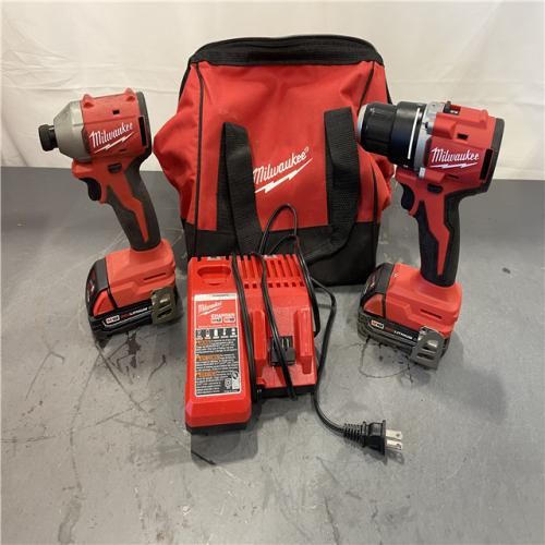 AS-IS - Milwaukee M18 18V Lithium-Ion Brushless Cordless Compact Drill/Impact Combo Kit