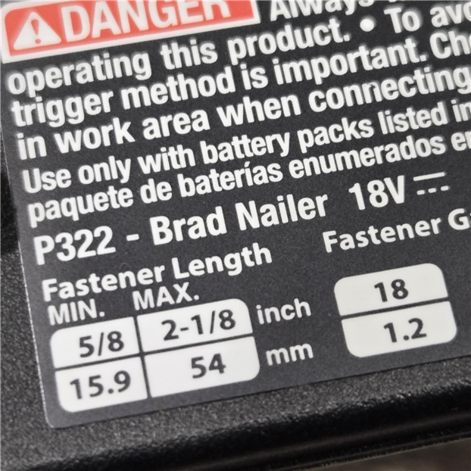 AS-IS RYOBI ONE+ HP 18V 18-Gauge Cordless AirStrike Brad Nailer (Tool Only)