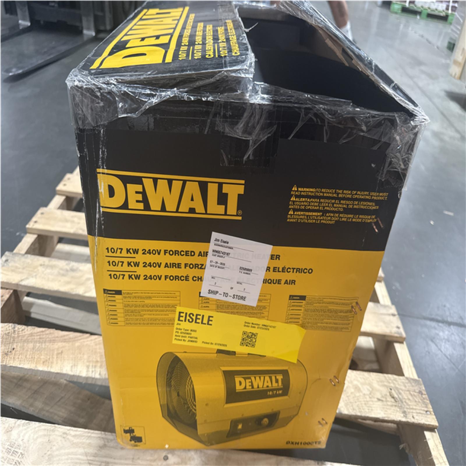 CALIFORNIA AS IS DEWALT FORCED AIR ELECTRIC HEATER