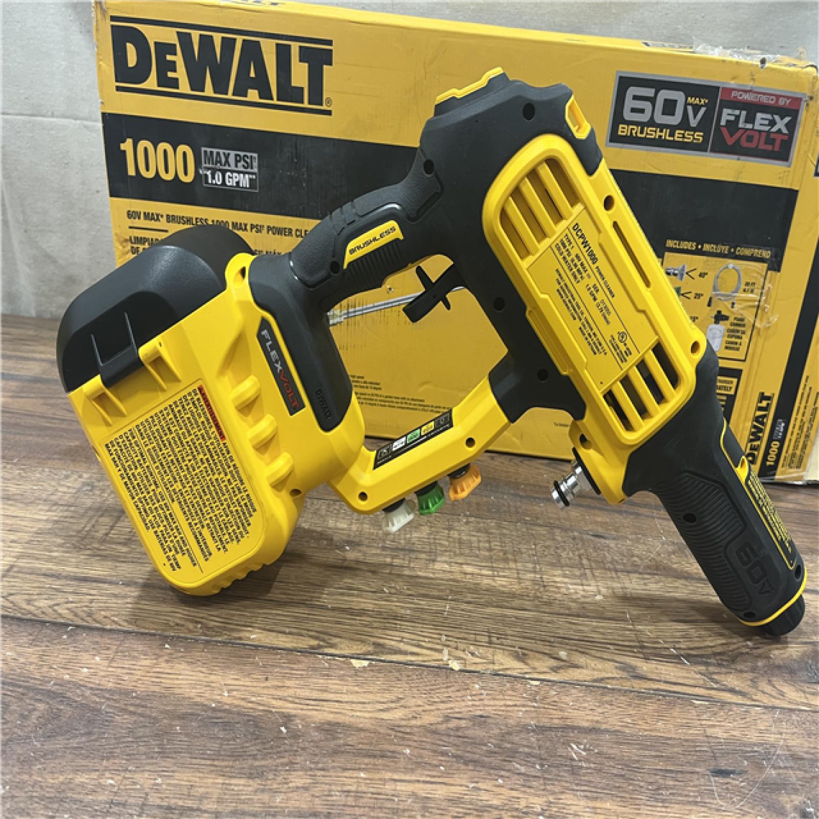 AS-IS DEWALT FLEXVOLT 60V MAX 1000 PSI 1.0 GPM Cold Water Cordless Battery Power Cleaner (Tool Only)
