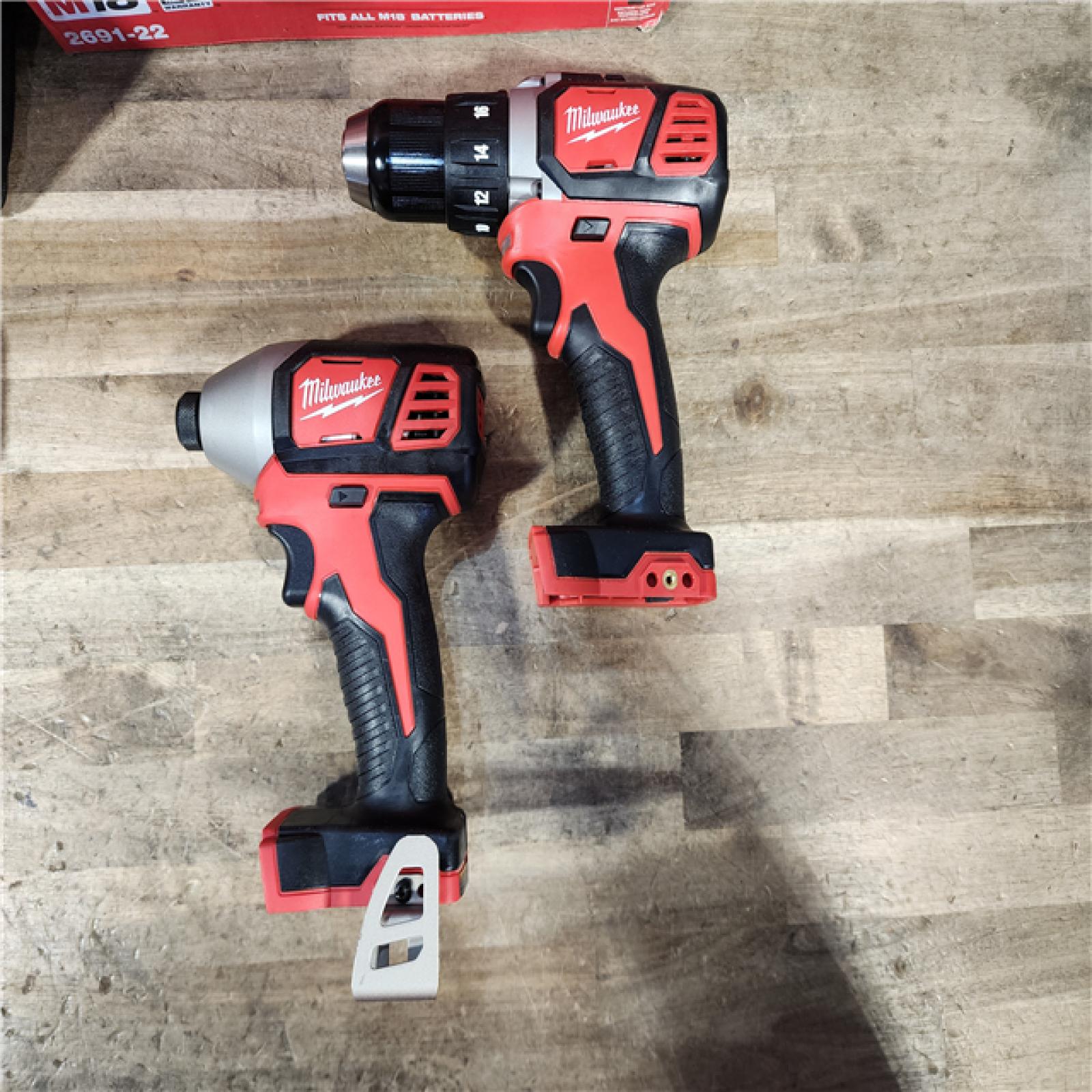 HOUSTON LOCATION - AS-IS Milwaukee 18V Lithium-Ion Cordless Drill Driver/Impact Driver Combo Kit