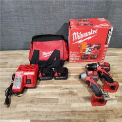 HOUSTON LOCATION - AS-IS Milwaukee 18V Lithium-Ion Cordless Drill Driver/Impact Driver Combo Kit