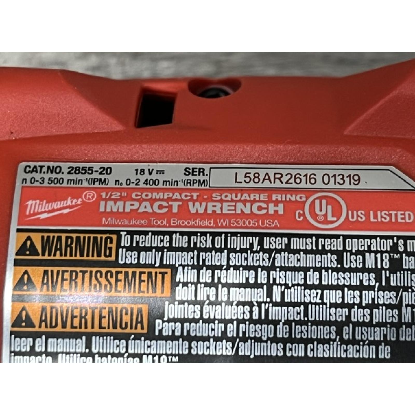 AS-IS Milwaukee FUEL GEN-3 18V Lithium-Ion Brushless Cordless 1/2 in. Compact Impact Wrench with Friction Ring (Tool-Only)