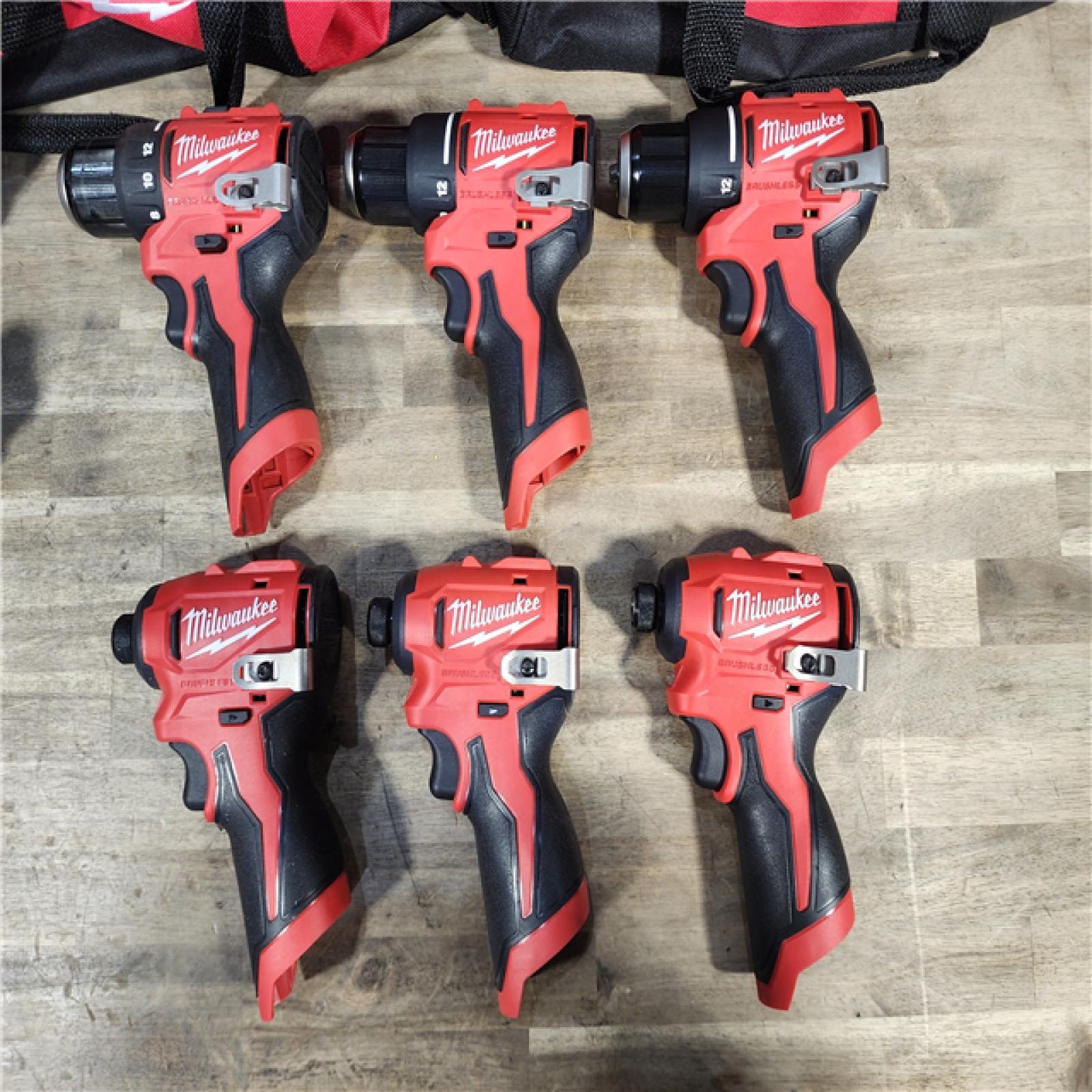 HOUSTON LOCATION - AS-IS MILWAUKEE 6 TOOL COMBO KIT W/ (6) BATTERY & (3) CHARGER