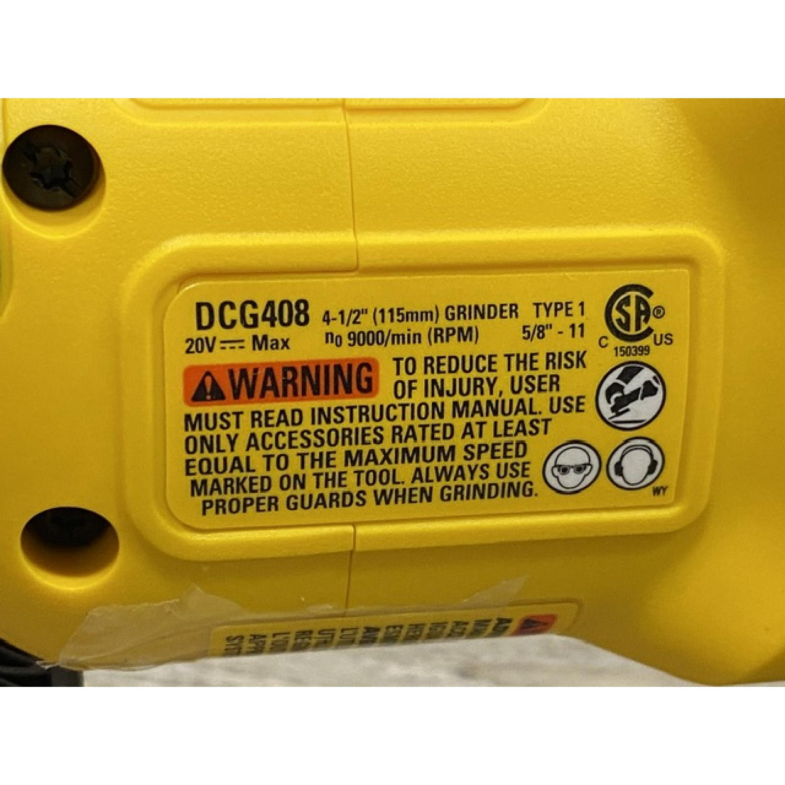 AS-IS DEWALT 20V MAX Cordless Brushless 4-1/2 in. Angle Grinder with Paddle Switch (Tool Only)