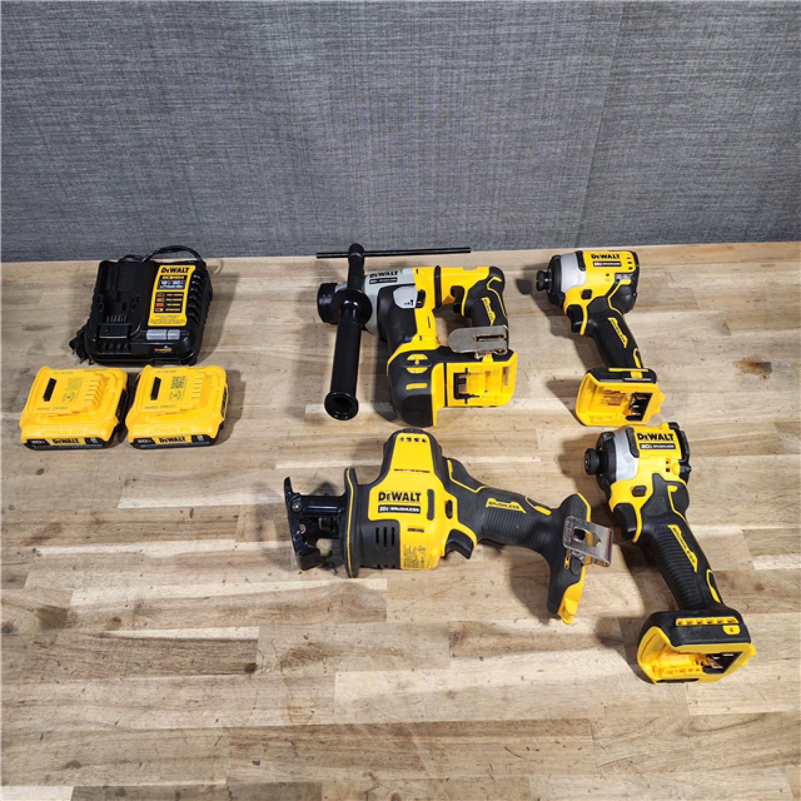 HOUSTON LOCATION - AS-IS DEWALT 4 TOOL COMBO KIT W/ (2) BATTERY & CHARGER