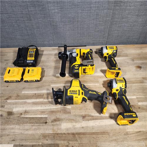 HOUSTON LOCATION - AS-IS DEWALT 4 TOOL COMBO KIT W/ (2) BATTERY & CHARGER