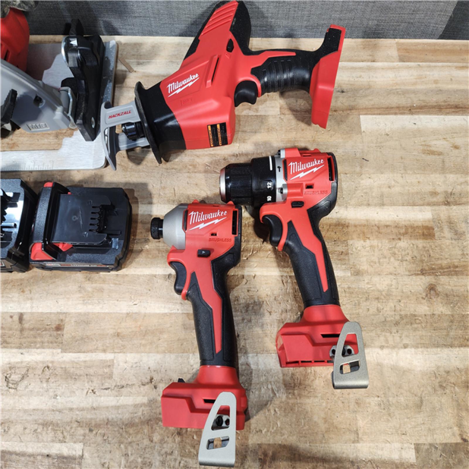 HOUSTON LOCATION - AS - IS Milwaukee 18-Volt Lithium-Ion Brushless Cordless (4-Tool) Combo Kit