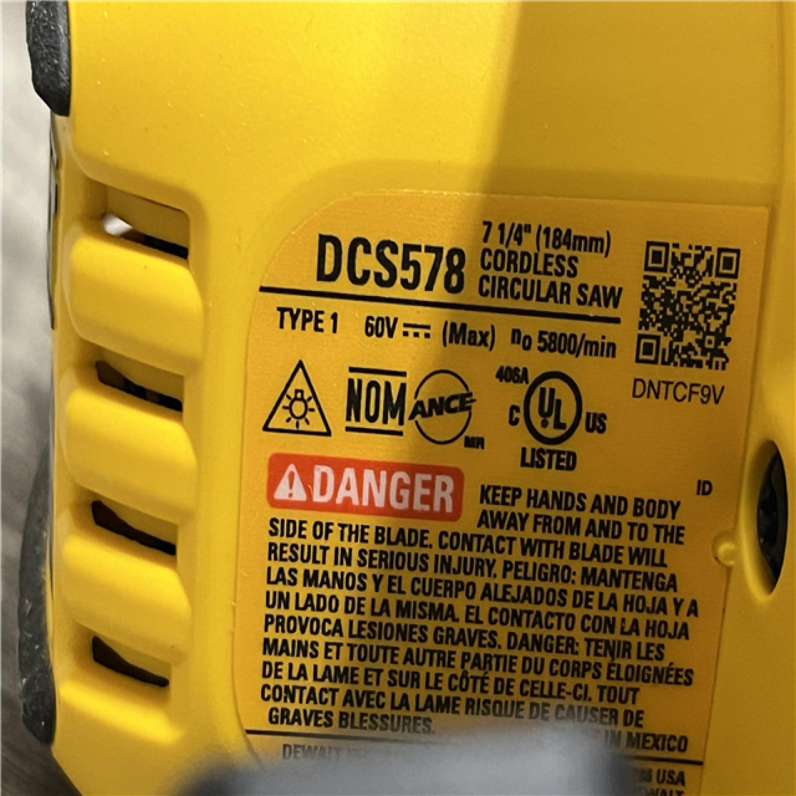 AS-IS DEWALT FLEXVOLT 60V MAX Cordless Brushless 7-1/4 in. Circular Saw with Brake (Tool Only)