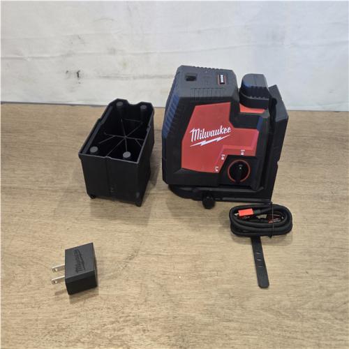 AS-IS Milwaukee Green 100 ft. Cross Line and Plumb Points Rechargeable Laser Level with REDLITHIUM Lithium-Ion