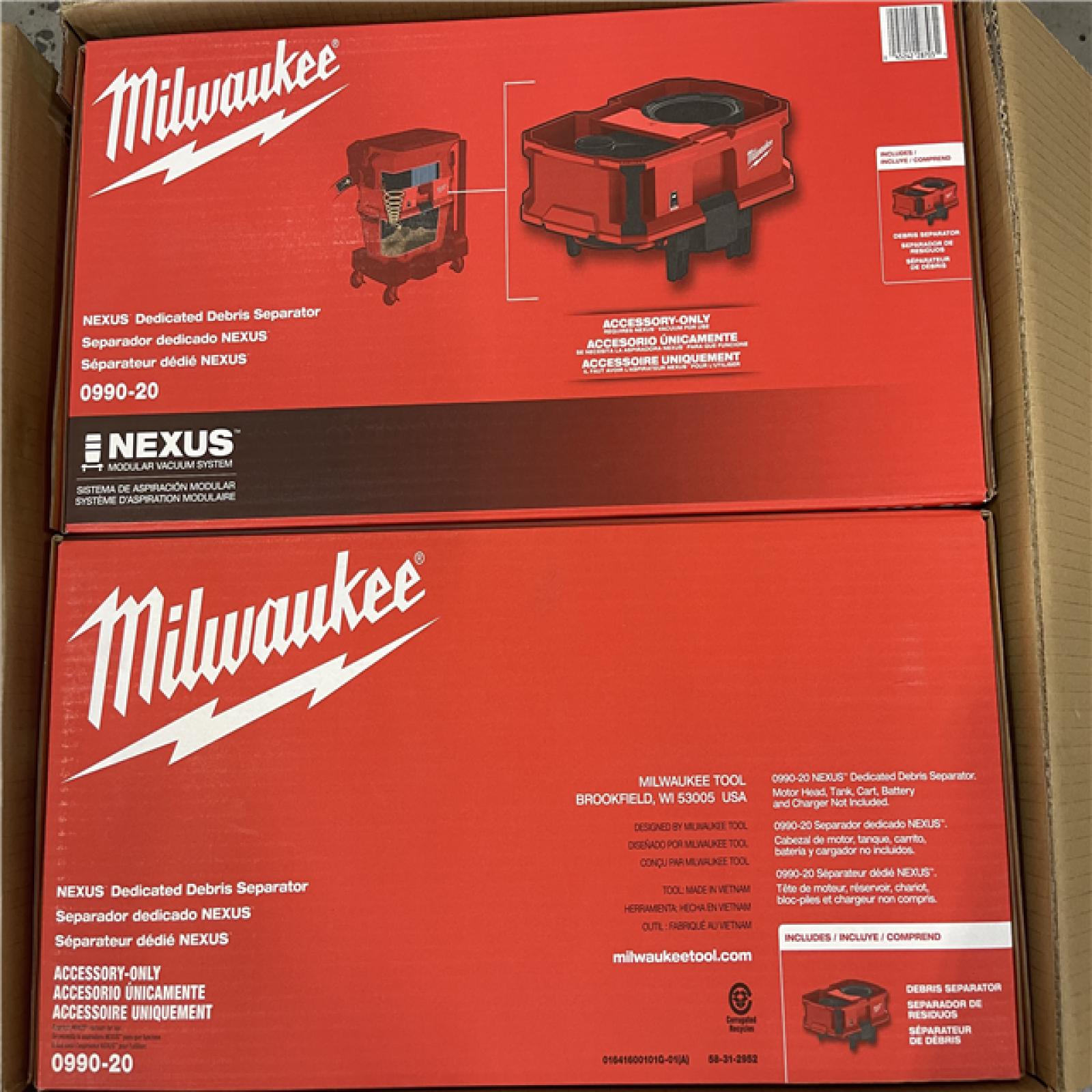 NEW! - Milwaukee NEXUS Dedicated Debris Separator -(2 UNITS)