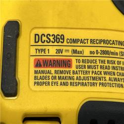 AS-IS DEWALT Atomic 20-Volt Maximum Cordless Brushless Compact Reciprocating Saw Kit