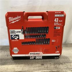NEW - Milwaukee SHOCKWAVE 3/8 in. Drive SAE and Metric 6 Point Impact Socket Set (43-Piece)
