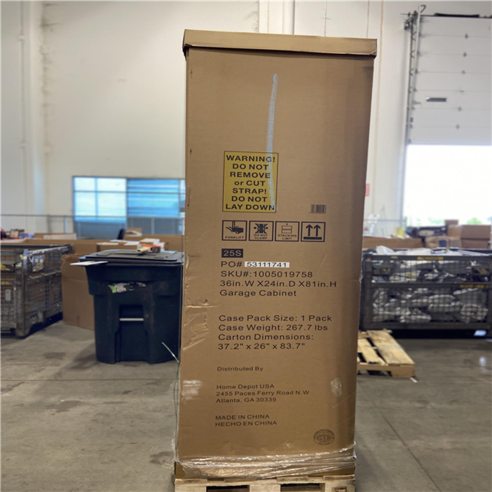 DALLAS LOCATION - Husky Heavy Duty Welded 20-Gauge Steel Freestanding Garage Cabinet in Black (36 in. W x 81 in. H x 24 in. D)