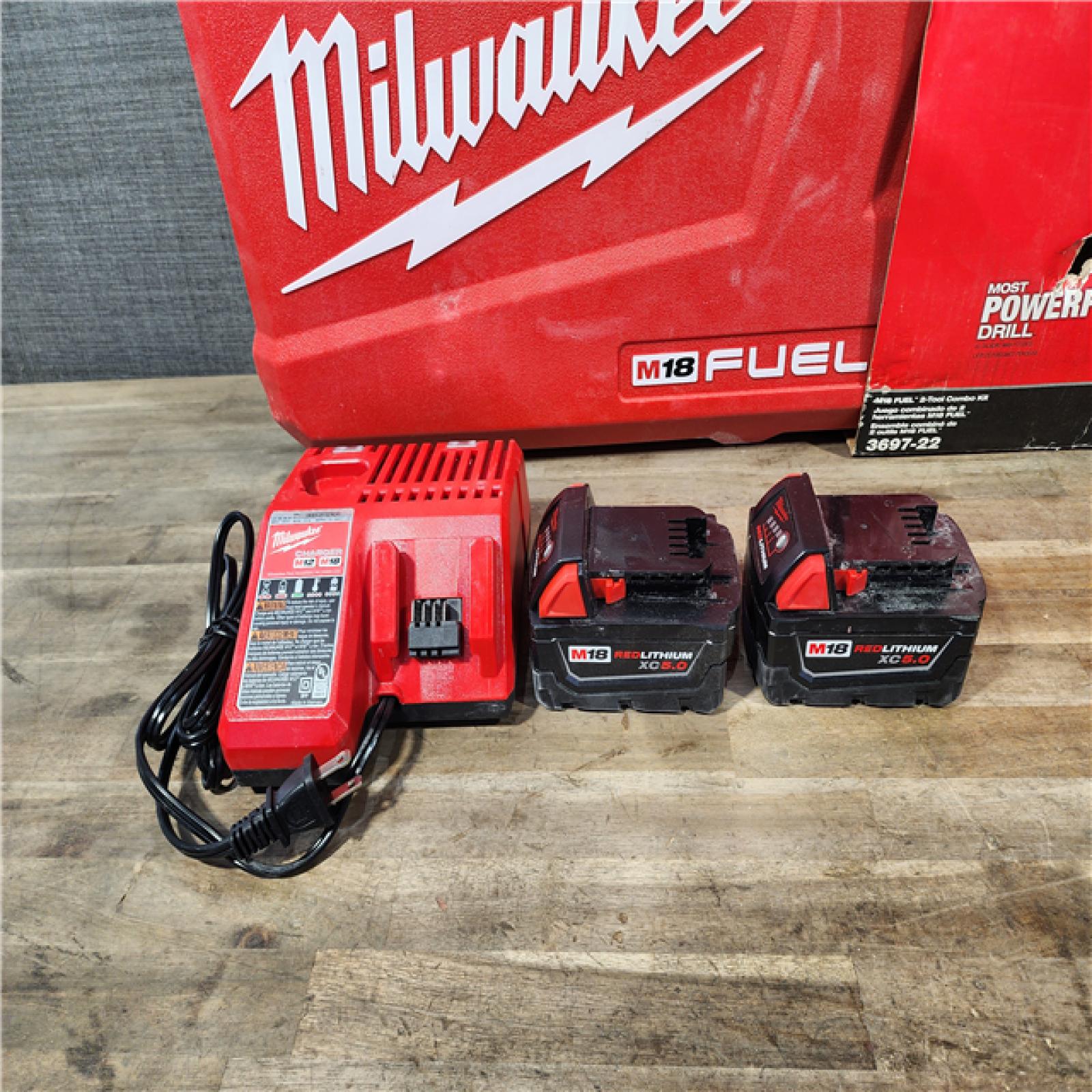 HOUSTON LOCATION - AS-IS MILWAUKEE FUEL 18V Lithium-Ion Brushless Cordless Hammer Drill and Impact Driver Combo Kit