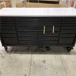 DALLAS LOCATION- Husky Tool Storage Heavy Duty 96 in. W x 24 in. D Matte Black Mobile Workbench Cabinet with Stainless Steel Top