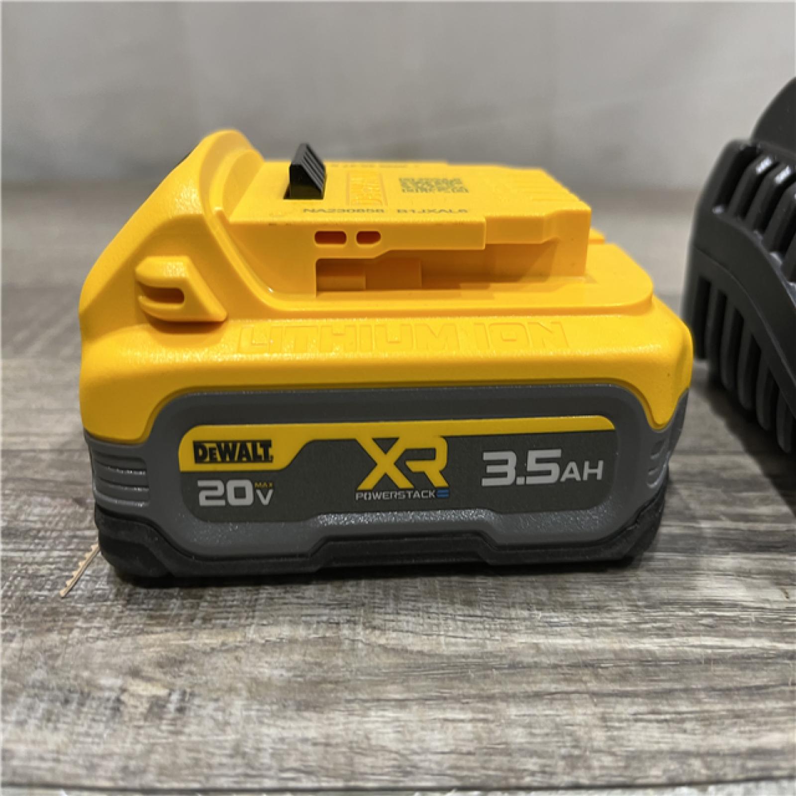 AS-IS DEWALT 20V MAX XR POWERSTACK Lithium-Ion Battery Starter Kit with 3.5Ah Battery and Charger