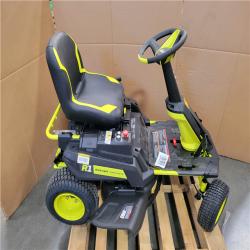 CALIFORNIA APPEARS NEW RYOBI R1 80V BRUSHLESS LITHIUM BATTERY CORDLESS ELECTEIC RIDING LAWN MOWER W CHARGER