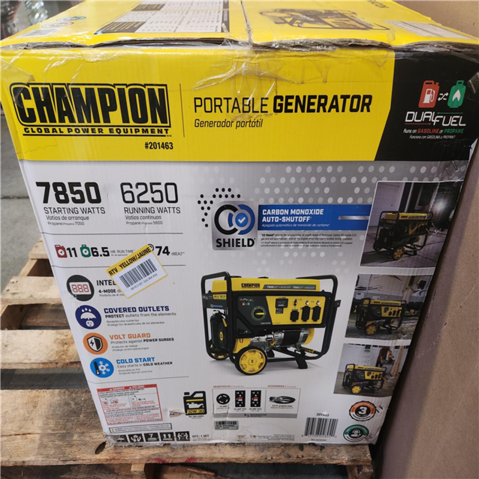 Phoenix NEW Champion Power Equipment 7850/6250-Watt Recoil Start Gasoline and Propane Powered Dual Fuel Portable Generator with CO Shield