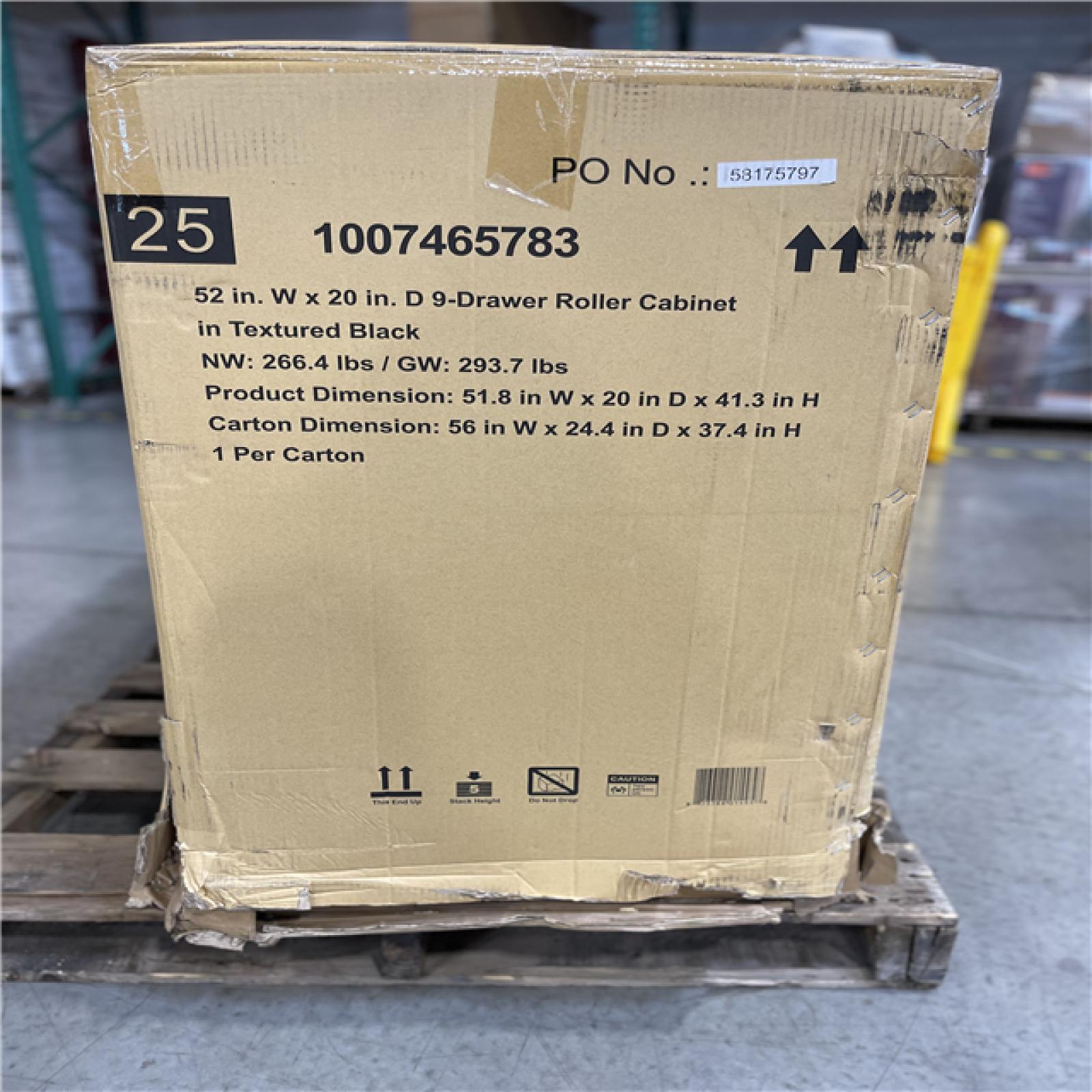DALLAS LOCATION- AS-IS HUSKY 52IN. W x 20IN. 9 DRAWER ROLLER CABINET