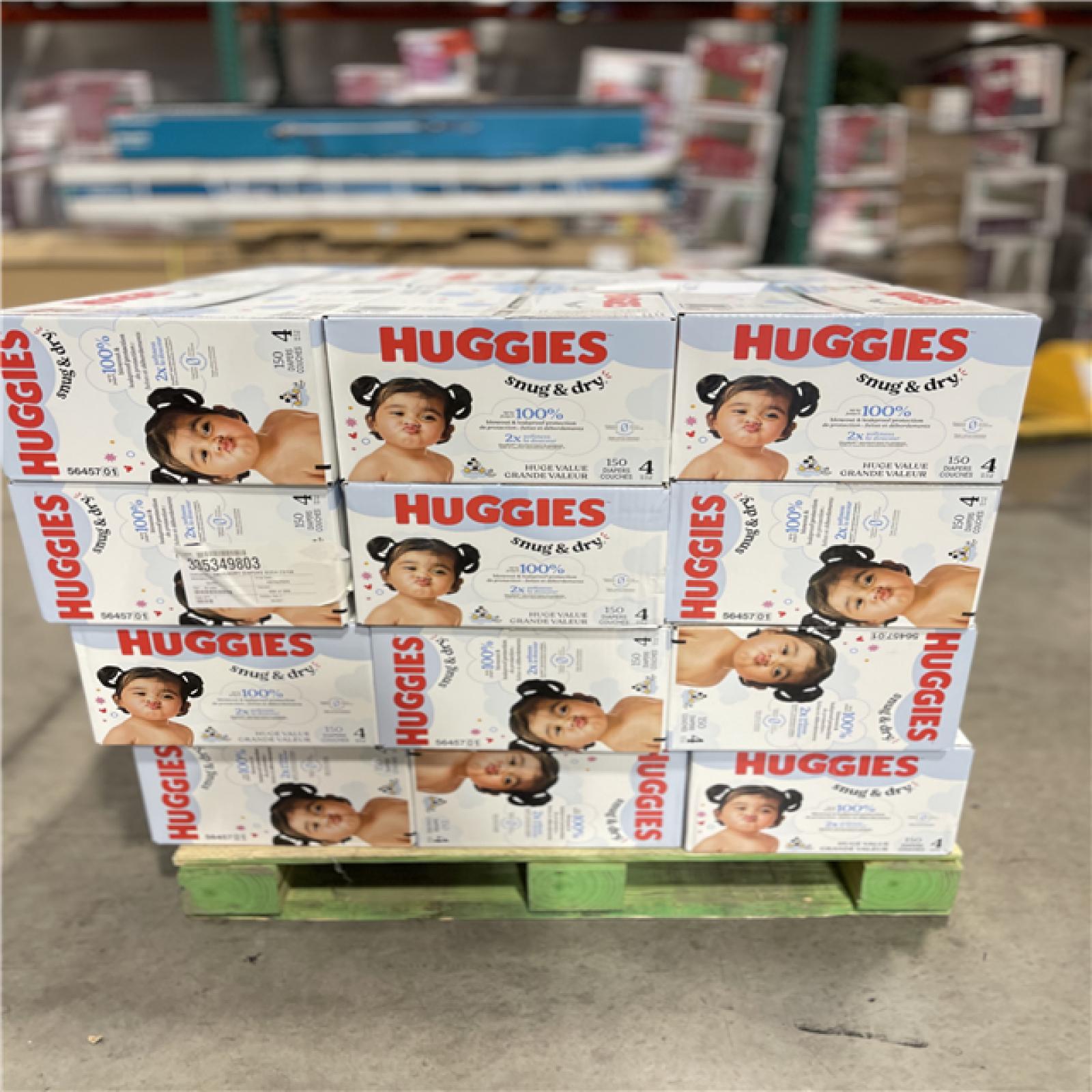 DALLAS LOCATION- NEW!- Huggies 150 Count Size 4 Snug & Dry Baby Diapers (24 UNITS)