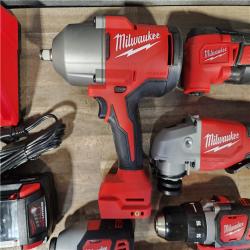 HOUSTON LOCATION - AS-IS MILWAUKEE 8 TOOL COMBO KIT W/ (2) BATTERY & CHARGER