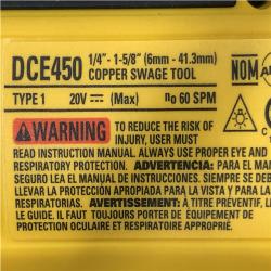 AS-IS DEWALT 20V MAX Lithium-Ion Copper Swage Tool Kit
