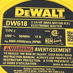 AS-IS DEWALT 12 Amp Corded 2-1/4 Horsepower Fixed and Plunge Base Router Kit