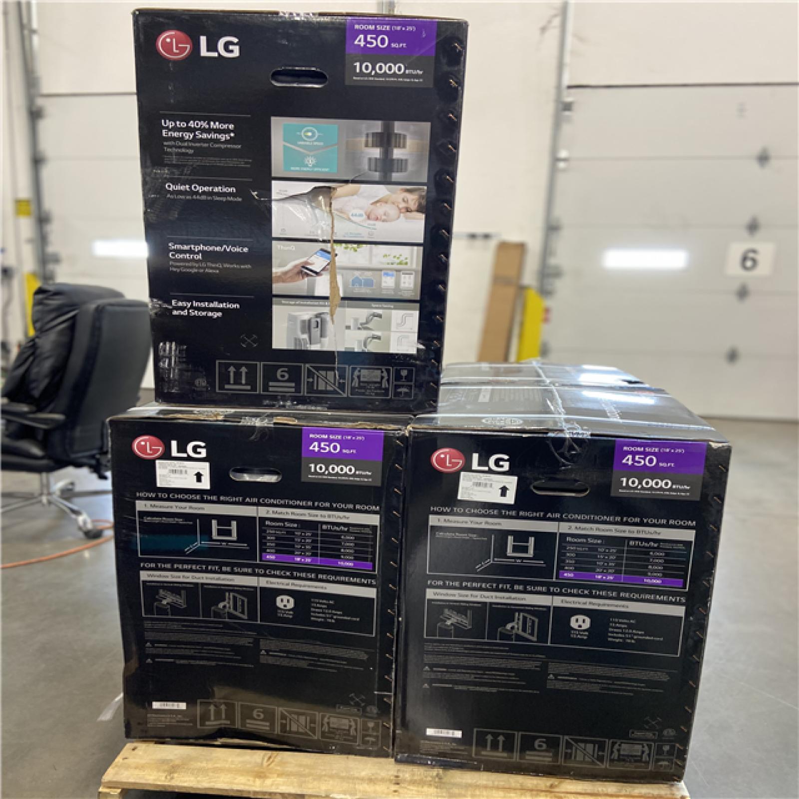 DALLAS LOCATION - LG 10,000 (DOE) BTU 115-Volt Portable Air Conditioner Cools 450 sq. ft. with Dual Inverter,Wi-Fi and Remote (5 UNITS)