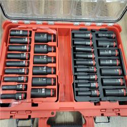AS-IS MILWAUKEE SHOCKWAVE Impact-Duty 1/2 in. Drive Metric and SAE Deep Well Impact PACKOUT Socket Set (31-Piece)