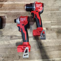 HOUSTON LOCATION - AS-IS Milwaukee M18 18V Lithium-Ion Brushless Cordless Compact Drill/Impact Combo Kit (2-Tool) W/(2) 2.0 Ah Batteries, Charger & Bag