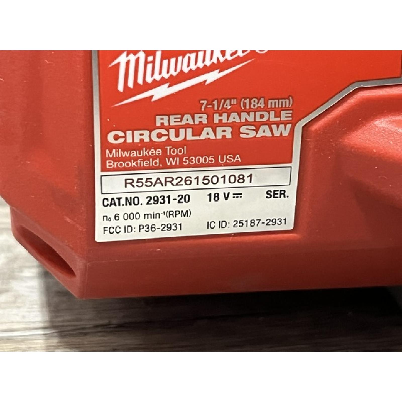 AS-IS Milwaukee FUEL ONE-KEY 18V Lithium-Ion Cordless 7-1/4 in. Rear Handle Circular Saw Kit