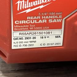 AS-IS Milwaukee FUEL ONE-KEY 18V Lithium-Ion Cordless 7-1/4 in. Rear Handle Circular Saw Kit