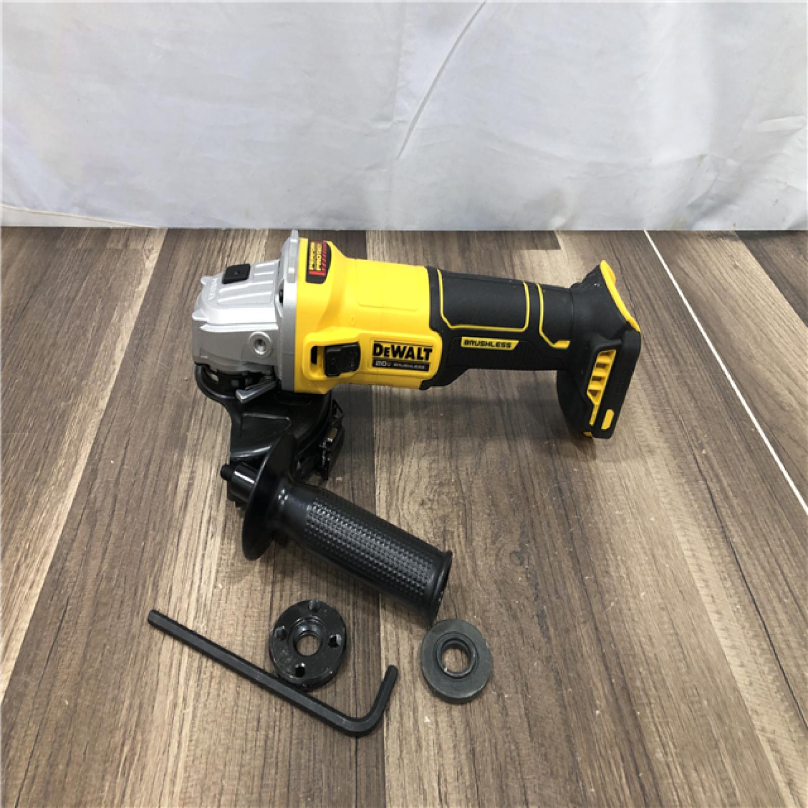 AS-IS DEWALT 20-Volt MAX Cordless Brushless 4-1/2 in. Angle Grinder with Slide Switch (Tool Only)