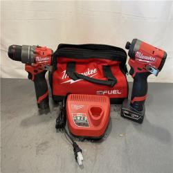 AS-IS - Milwaukee M12 FUEL 12-Volt Lithium-Ion Brushless Cordless Hammer Drill and Impact Driver Combo Kit