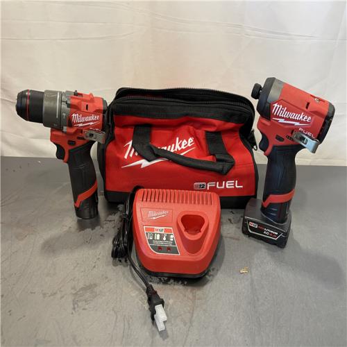AS-IS - Milwaukee M12 FUEL 12-Volt Lithium-Ion Brushless Cordless Hammer Drill and Impact Driver Combo Kit