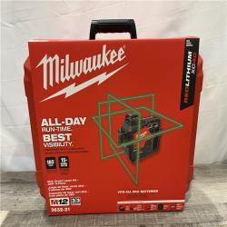 LIKE NEW - Milwaukee 12-Volt Lithium-Ion Cordless Green 250 ft. 3-Plane Laser Level Kit