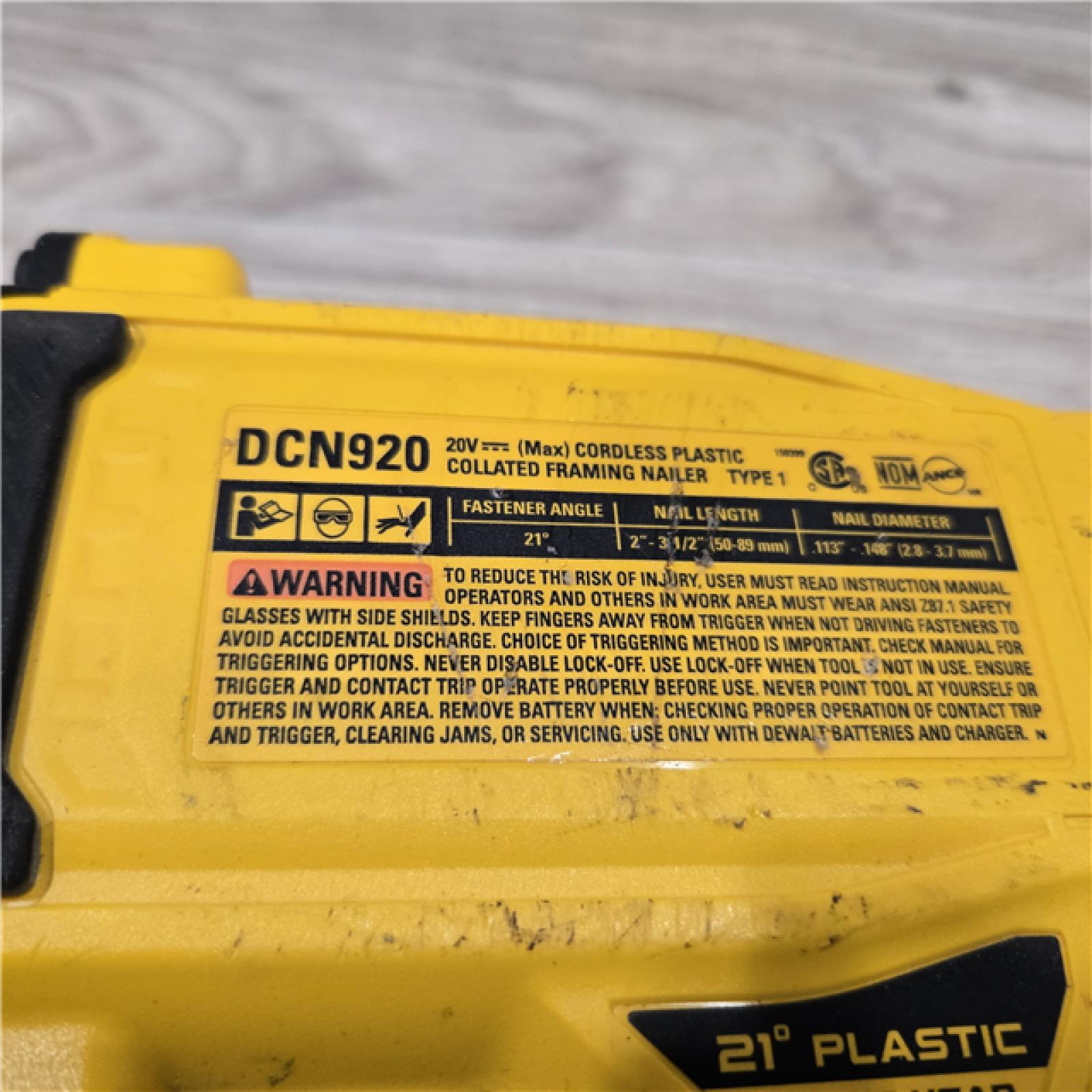 AS-IS DEWALT 20-Volt 21° Cordless Framing Nailer (Tool-Only)