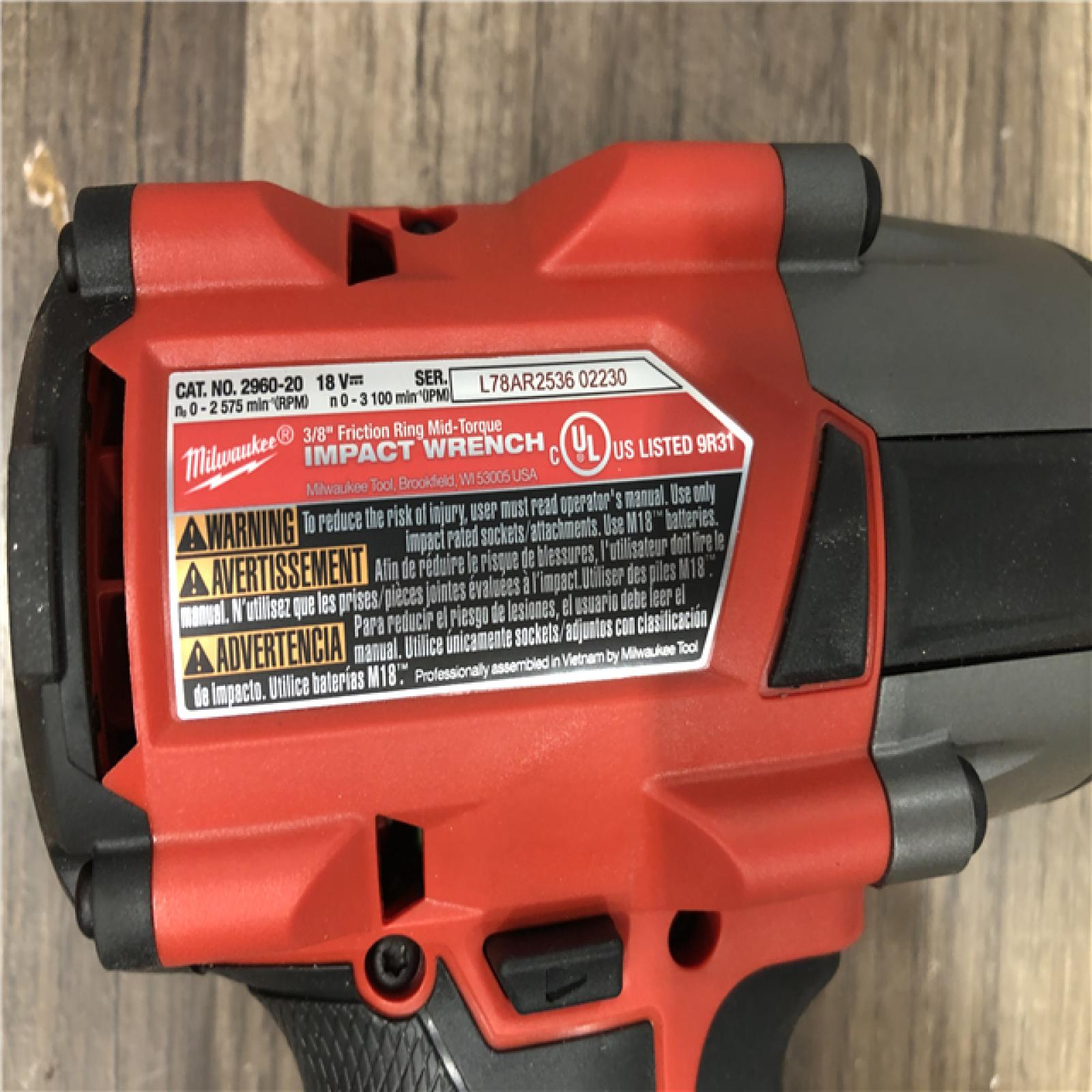 AS-IS Milwaukee FUEL GEN-2 18V Lithium-Ion Mid Torque Brushless Cordless 3/8 in. Impact Wrench with Friction Ring (Tool-Only)
