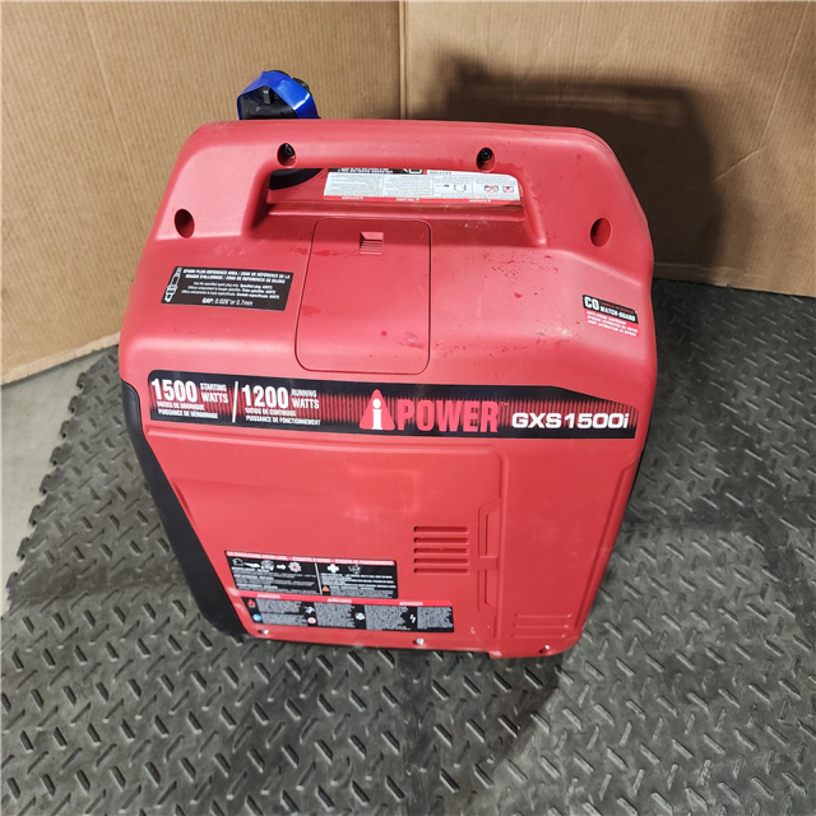 HOUSTON LOCATION - AS-IS 1500-Watt Recoil Start Gasoline Powered Ultra-Light Inverter Generator with 60cc OHV Engine and CO Sensor Shutdown