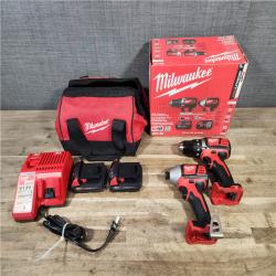 HOUSTON LOCATION - AS-IS Milwaukee 18V Lithium-Ion Cordless Drill Driver/Impact Driver Combo Kit