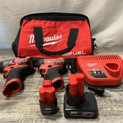 AS-IS Milwaukee FUEL 12-Volt Lithium-Ion Brushless Cordless Hammer Drill and Impact Driver Combo Kit