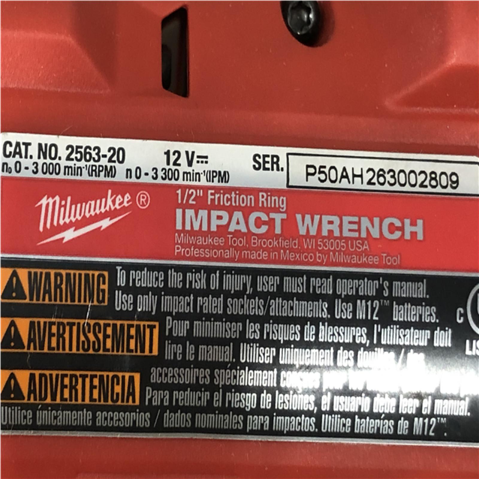 AS-IS Milwaukee FUEL 12V Lithium-Ion Brushless Cordless Stubby 1/2 in. Impact Wrench (Tool-Only)