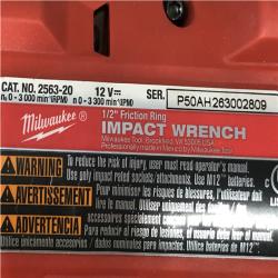 AS-IS Milwaukee FUEL 12V Lithium-Ion Brushless Cordless Stubby 1/2 in. Impact Wrench (Tool-Only)