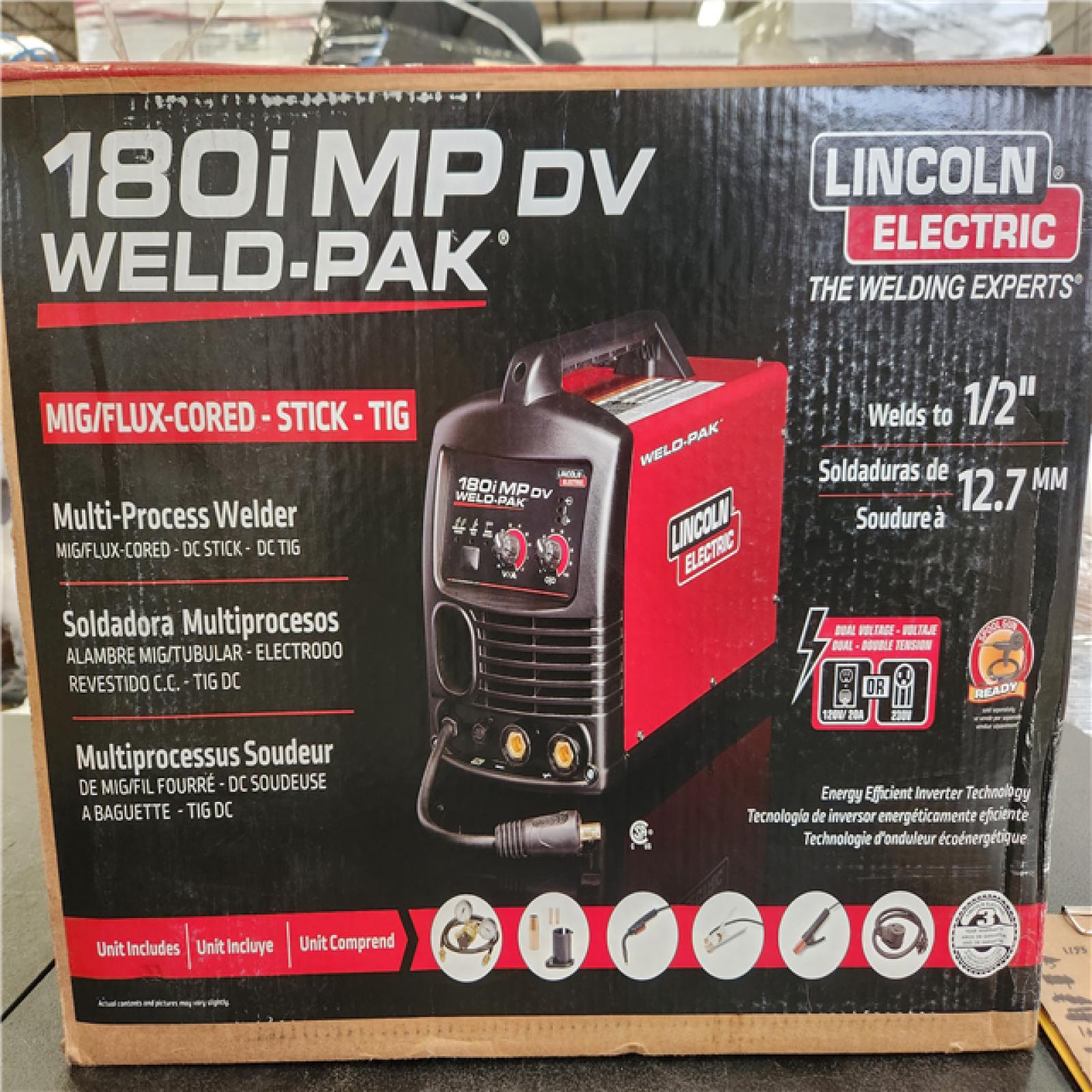 Phoenix NEW Lincoln Electric 180 Amp Weld-Pak 180i Multi-Process Stick/MIG/Flux-Core/TIG  120V or 230V Aluminum Welder with Spool Gun sold separately